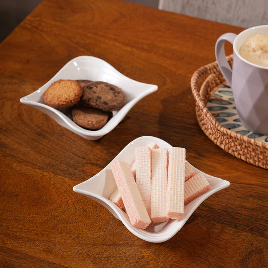 Wavy Ceramic Serving Bowls | 2-Piece Set