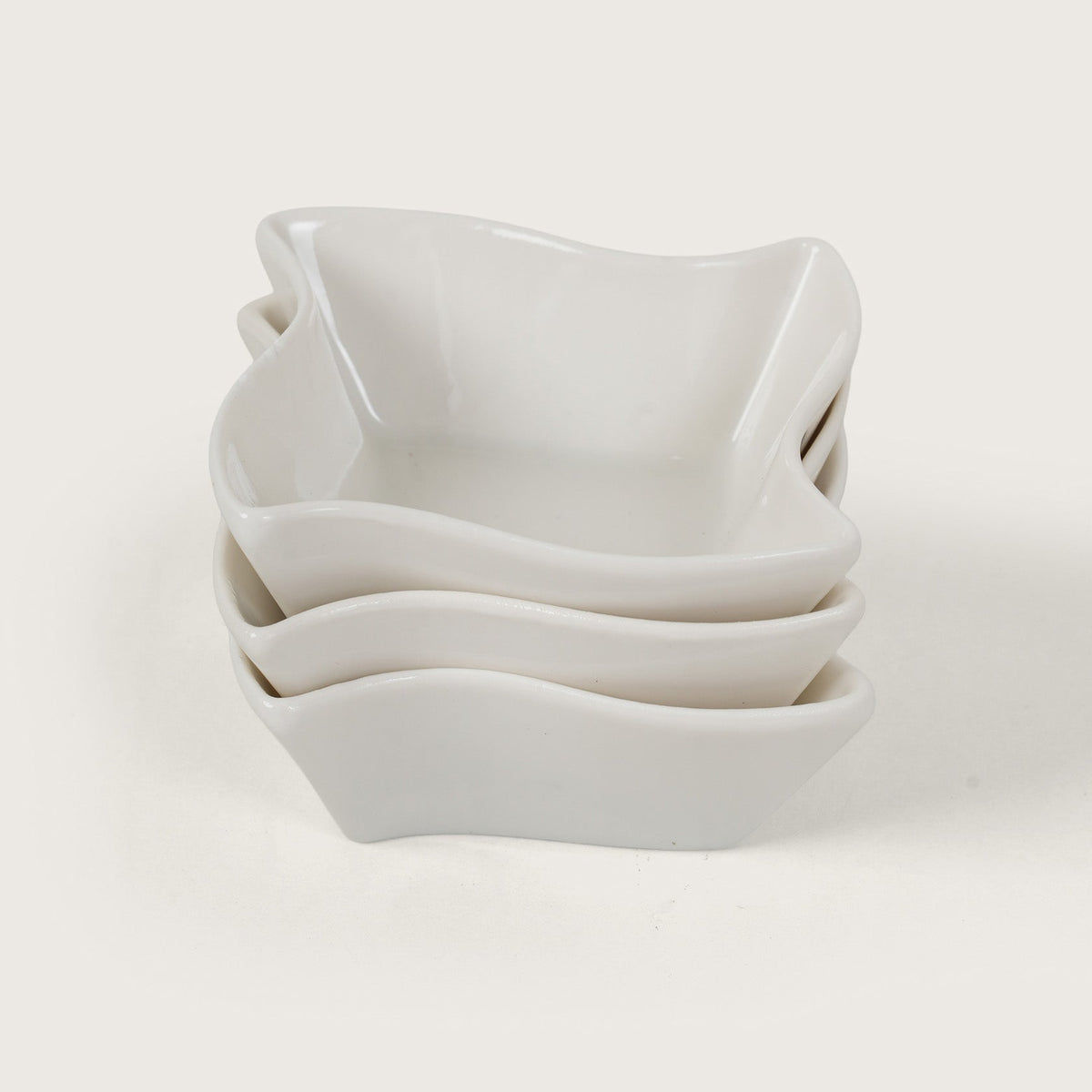 Wavy Ceramic Dip Bowls | 3-Piece Set