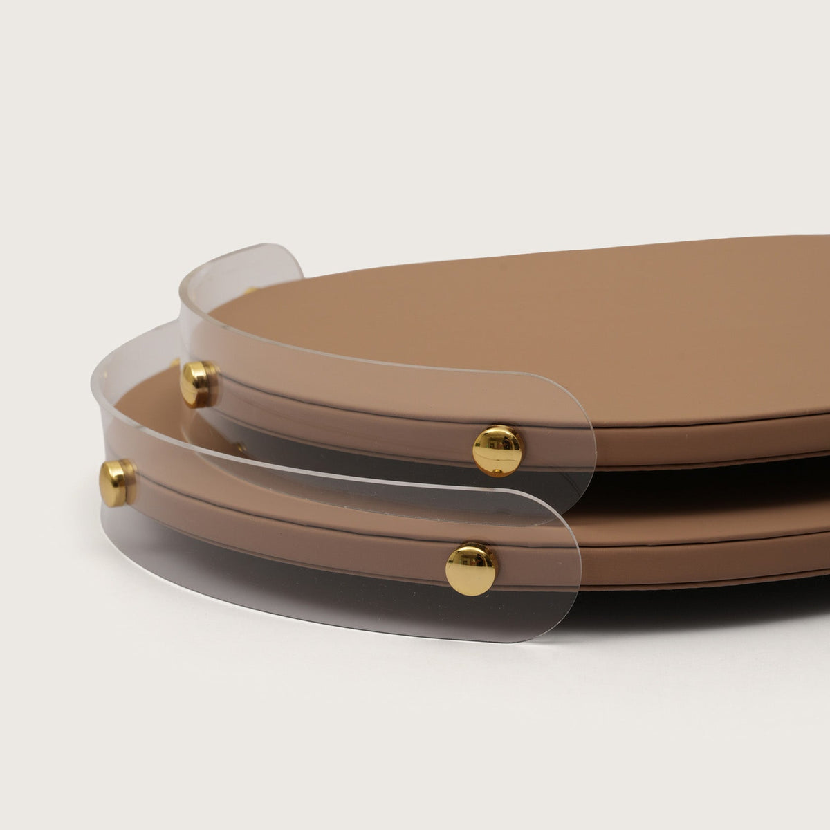 Luxe Oval Tray With Brown Accent - Large