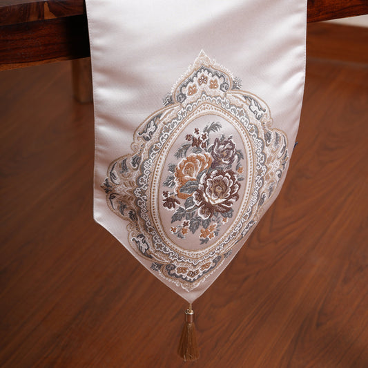 Victorian Table Runner with Tasseled Ends In 4 Shades