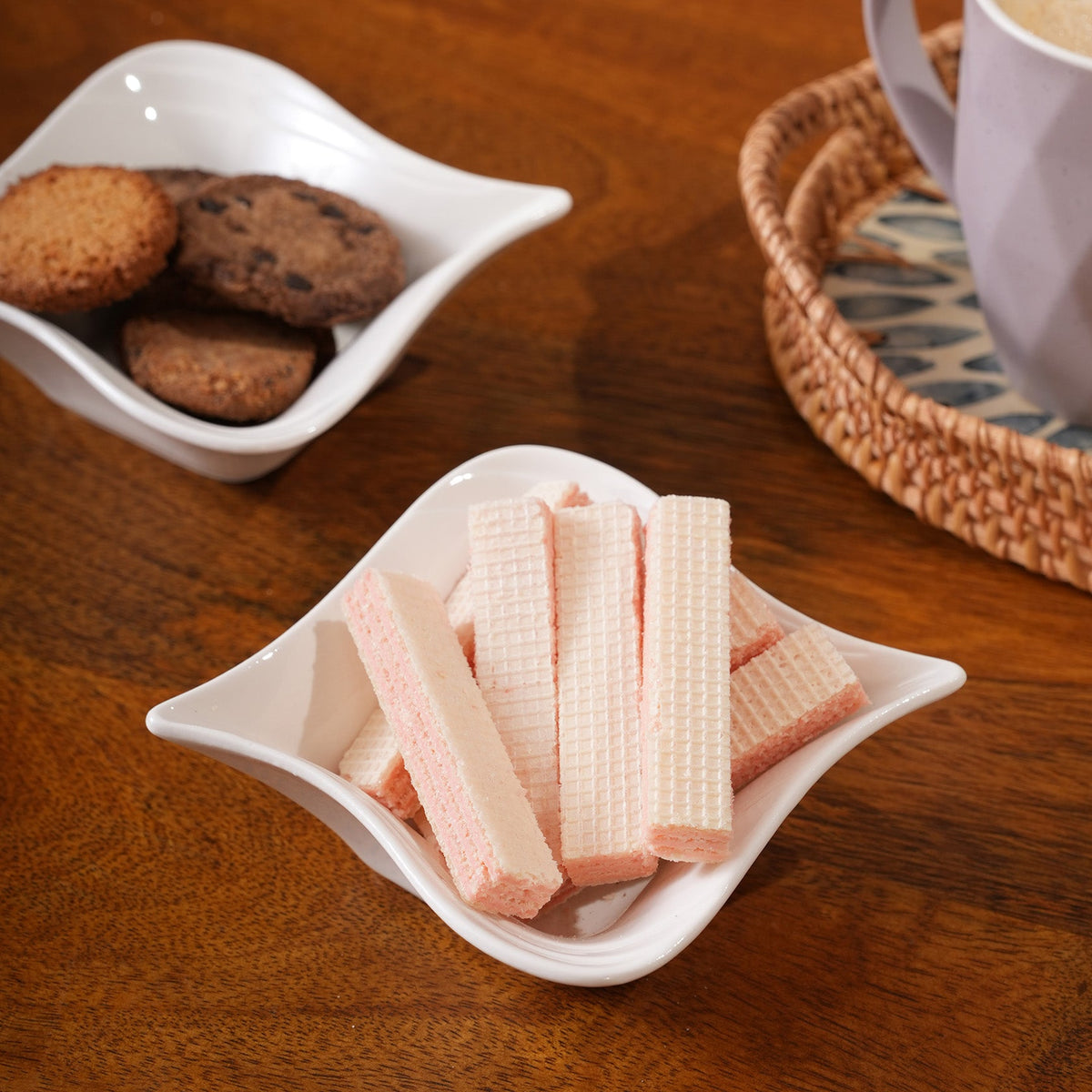 Wavy Ceramic Serving Bowls | 2-Piece Set