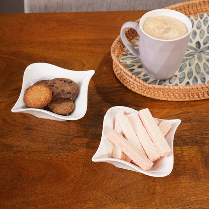Wavy Ceramic Serving Bowls | 2-Piece Set