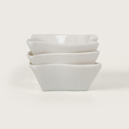 Wavy Ceramic Dip Bowls | 3-Piece Set