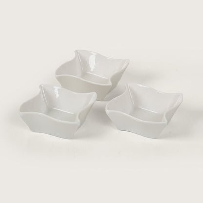 Wavy Ceramic Dip Bowls | 3-Piece Set