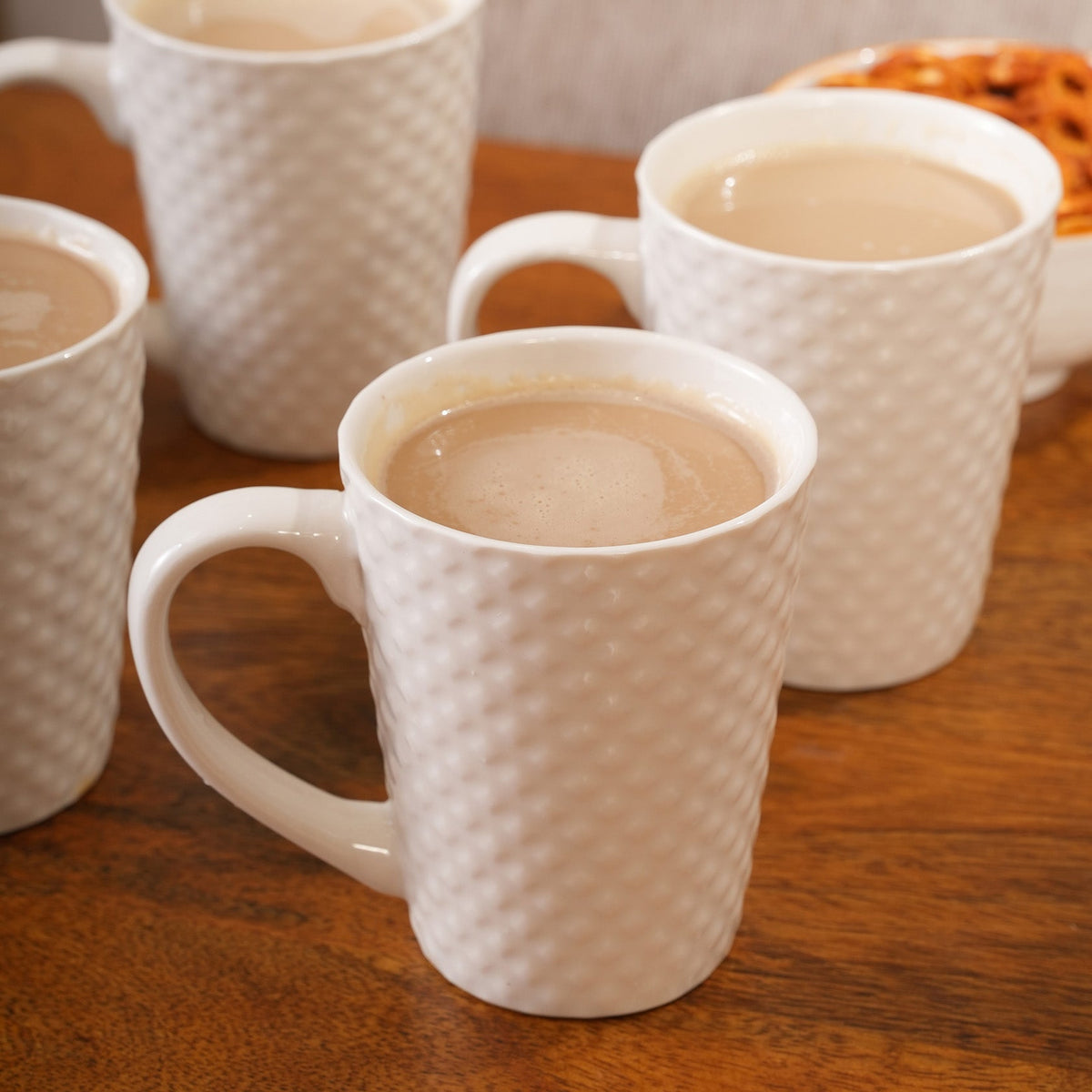 Hobnail Textured Ceramic Mug Set