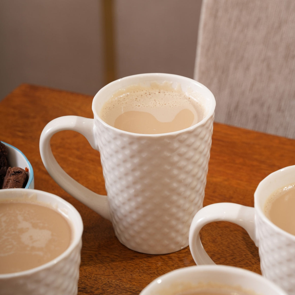 Hobnail Textured Ceramic Mug Set