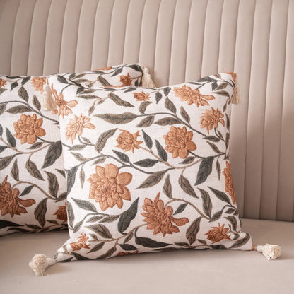 Meadow Blossom Tasseled Cushion