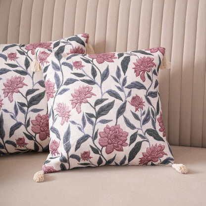 Meadow Blossom Tasseled Cushion
