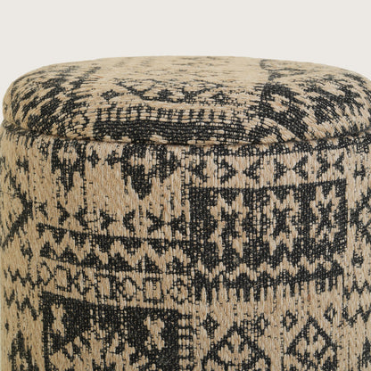 Boho Woven Pattern Ottomans Footstools | Pouffe | Hidden Storage | Removable Lid
