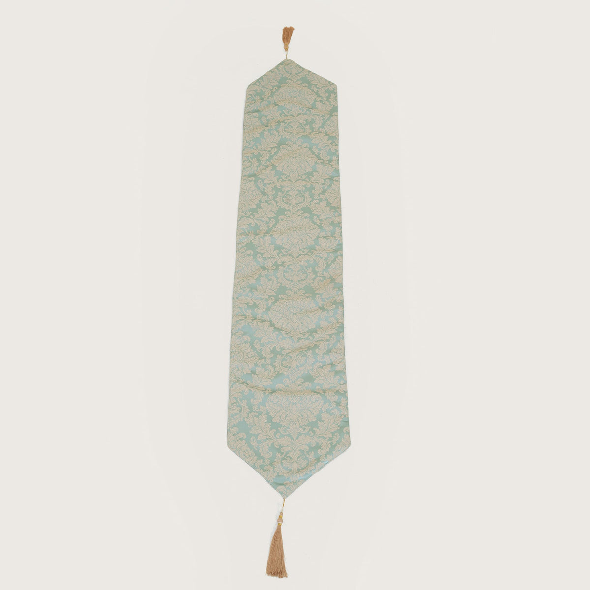 Decorative Table Runner with Tassels - Green