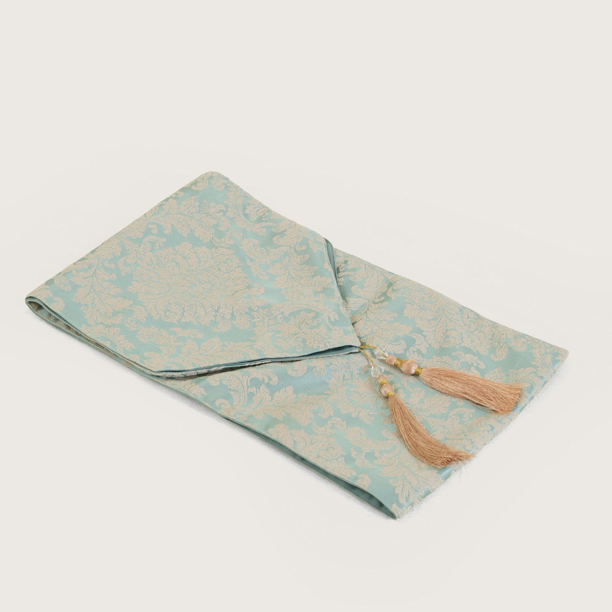 Decorative Table Runner with Tassels - Green
