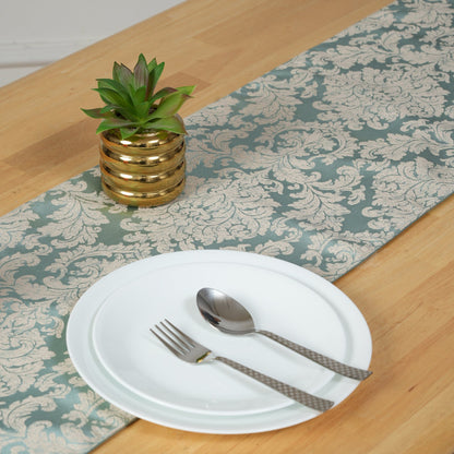 Decorative Table Runner with Tassels - Green