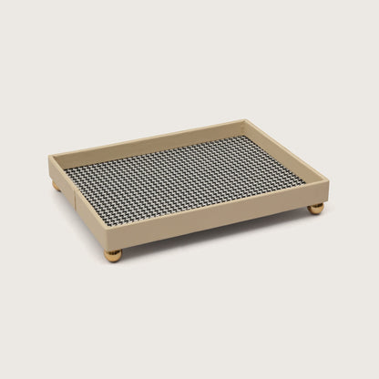 Checkered Organiser Tray Sphere Feet - Large