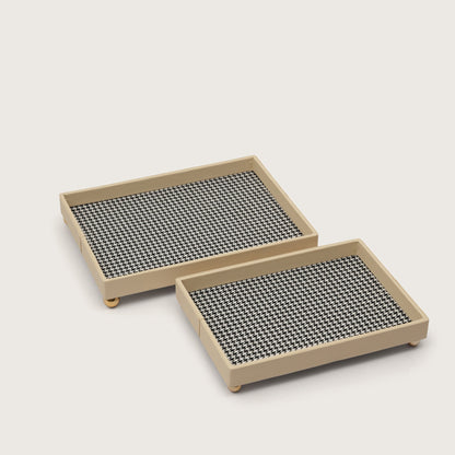 Checkered Organiser Tray Sphere Feet - Large