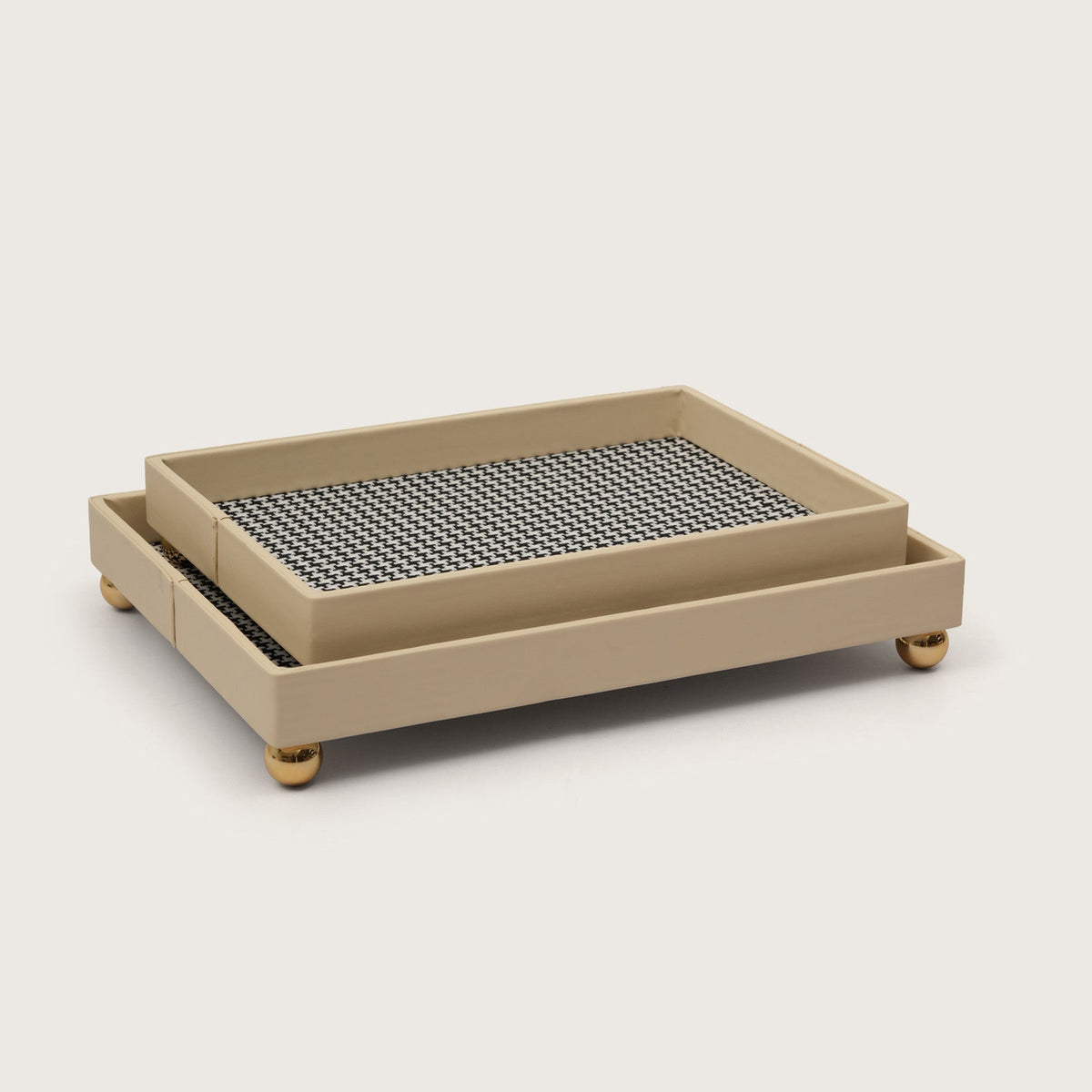 Checkered Organiser Tray Sphere Feet - Large