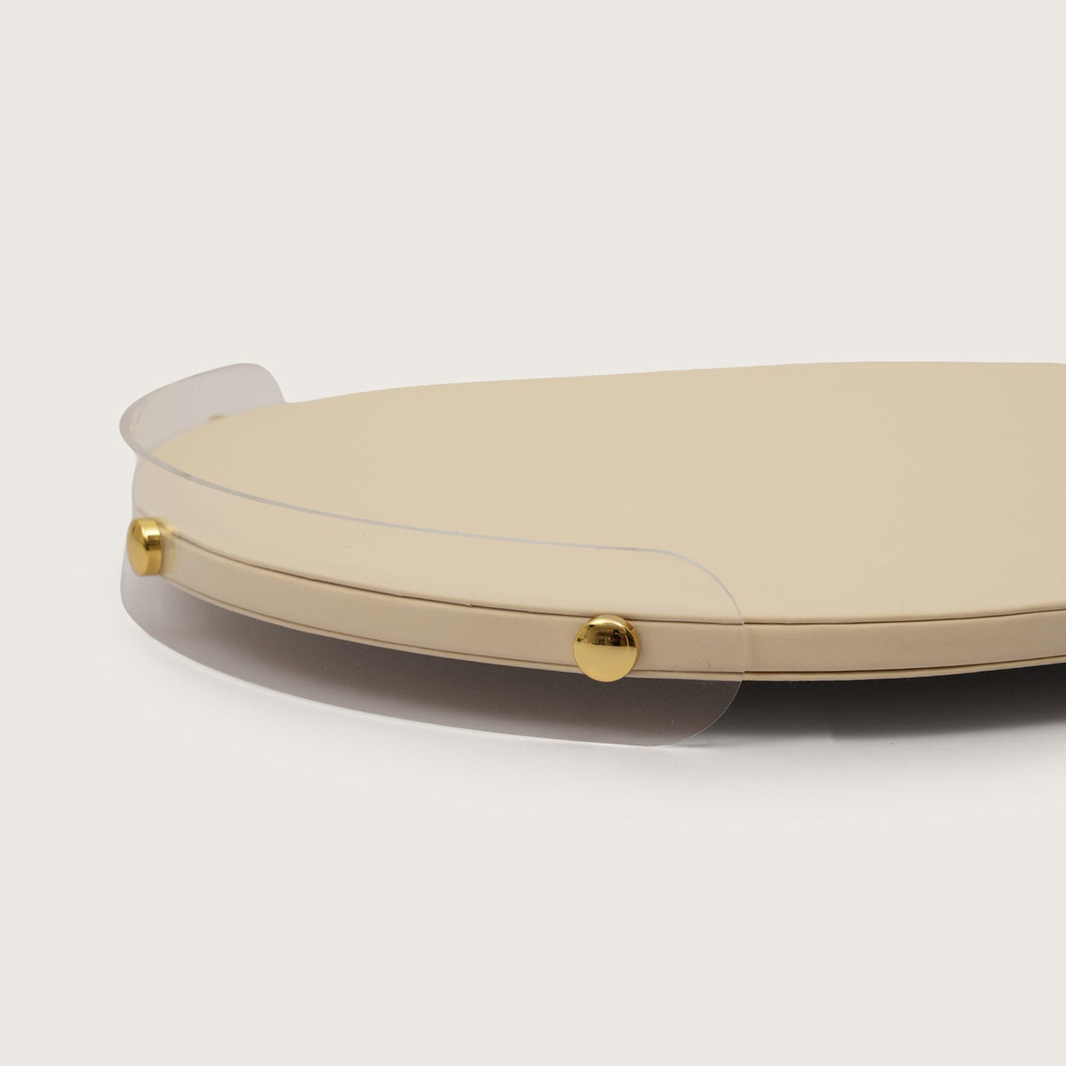 Luxe Oval Tray With Beige Accent - Medium