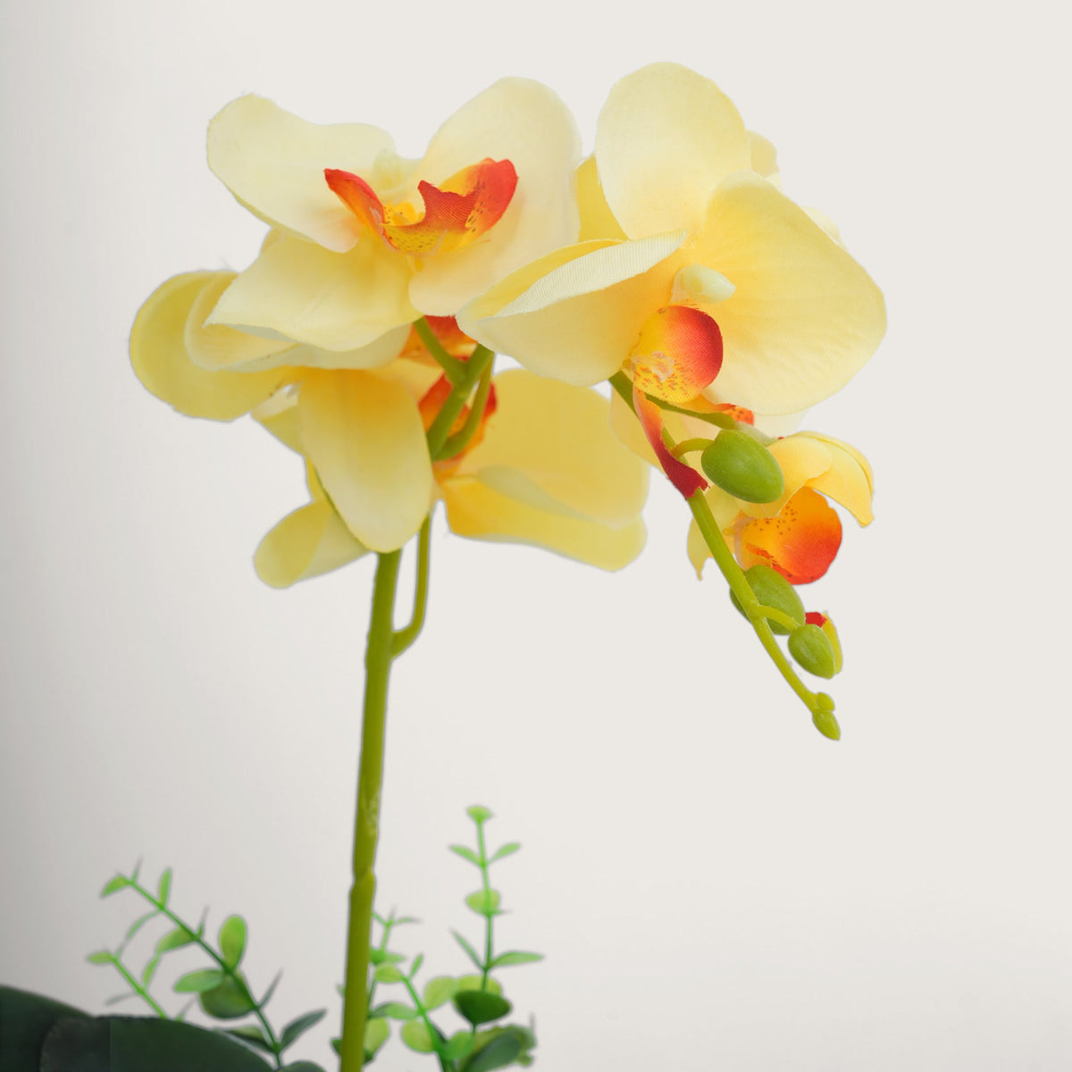 Artificial Yellow Plant with Golden Pot - Yellow