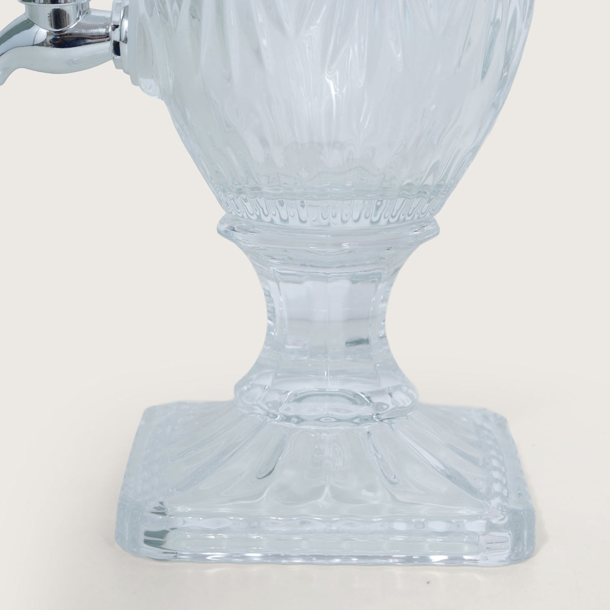 Beverage Glass Dispenser 2000ML with Glass Tumblers 350ML Set of 6 | Stripe