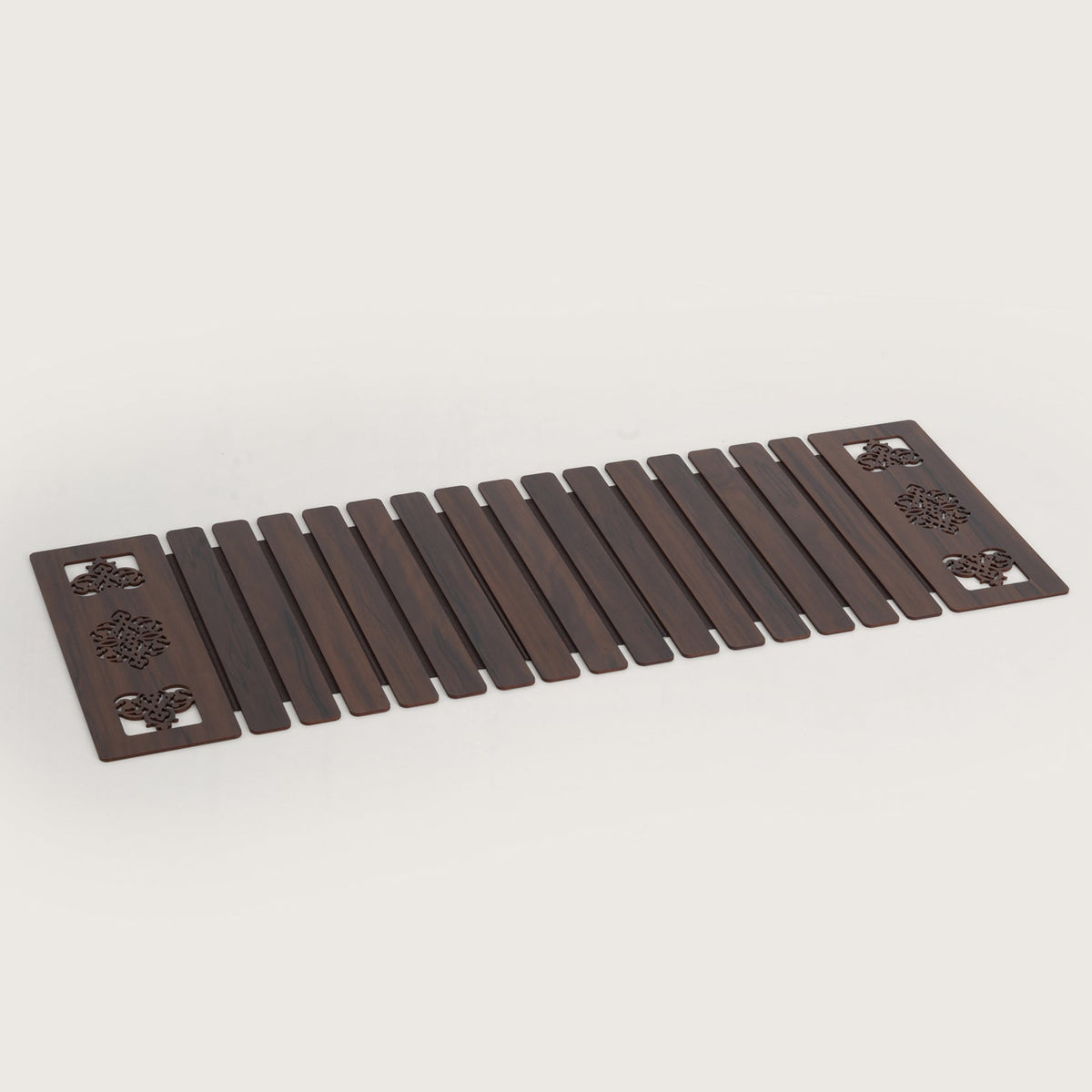 Slat Table Runner with Laser-Cut Medallions 14*36 Inches