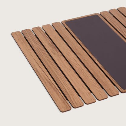 Oak-Tone Flexible Sofa Armrest Tray