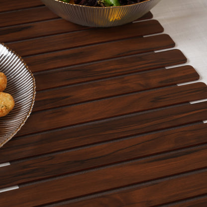 Slat Table Runner with Laser-Cut Medallions 14*36 Inches