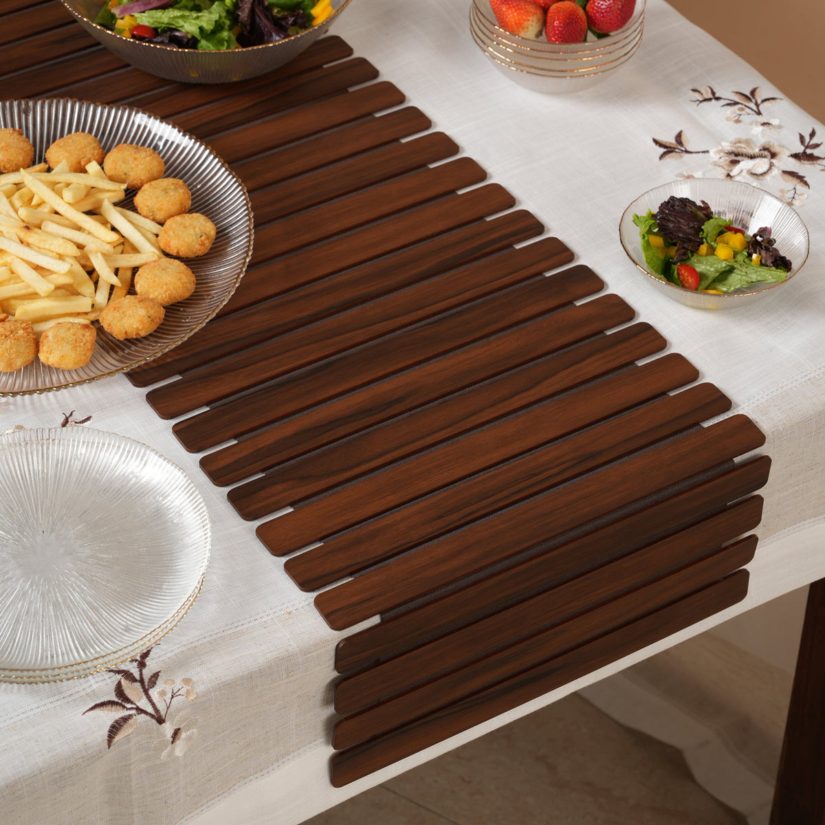 Architectural Slatted Table Runner 14X72 Inches