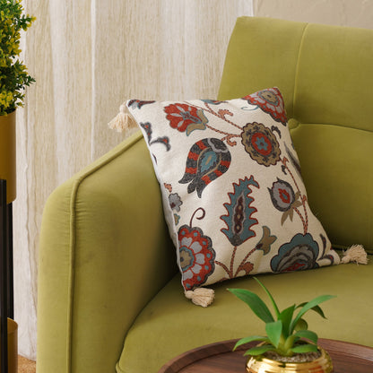EMB with Tessel Jaipuria Cushion Cover - Rust