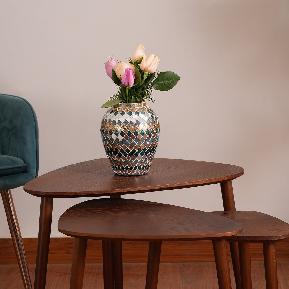 Modern Organic Shaped Nesting Table