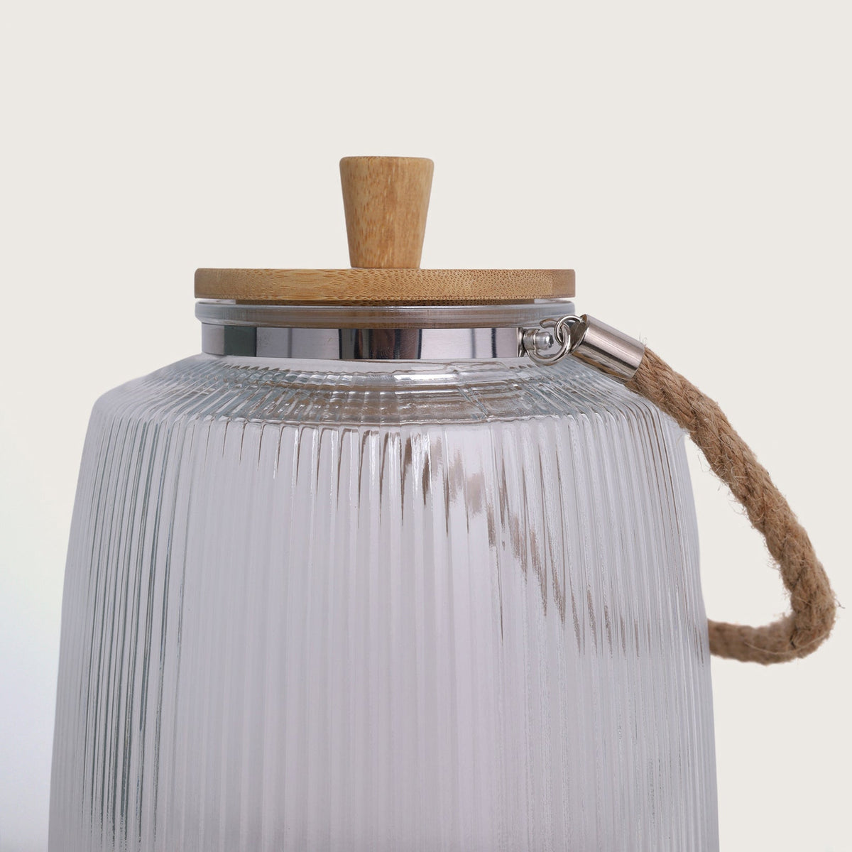 Close Ribbed Glass Beverage Dispenser With Base 3L