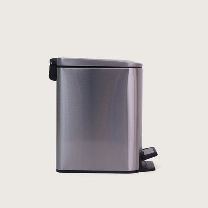 European Pedal SS Trash Can | Soft Close Dustbin | Silver