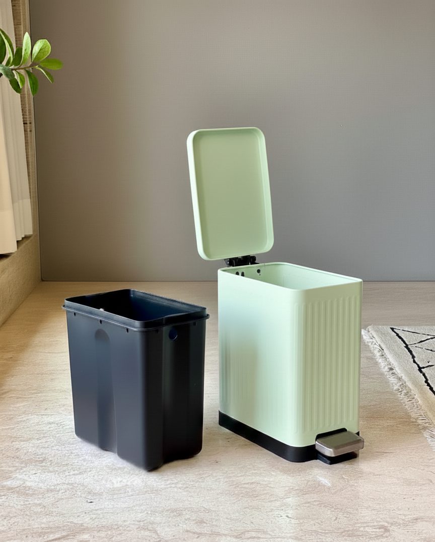 Mint Rectangular Dustbin With Soft Close Lid