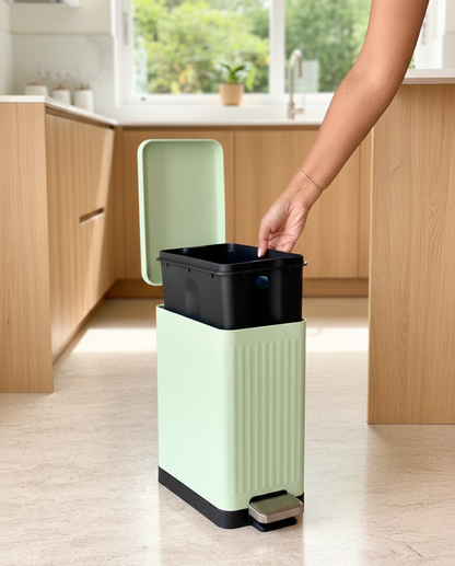 Mint Rectangular Dustbin With Soft Close Lid